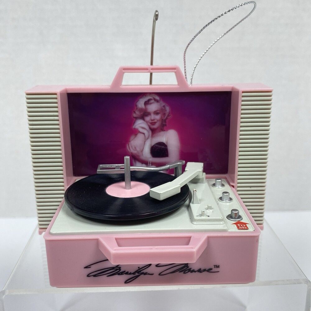 Marilyn Monroe Animated Record Player Ornament w/Music & Lights Tested-Works